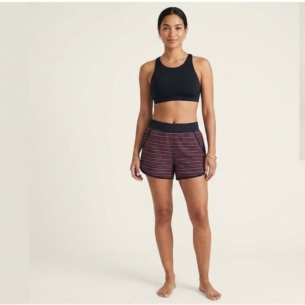 Lands' End Board Shorts 14P Pink Black Geometric Swim‎ Shorts Petite Pocket
